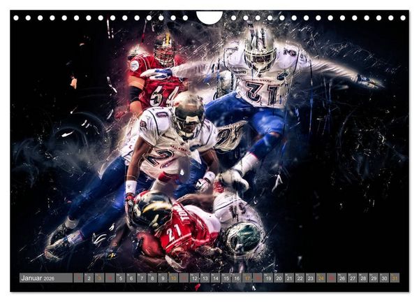 Produktbild: American Football - so cool (Wandkalender 2026 DIN A4 quer), CALVENDO Monatskalender