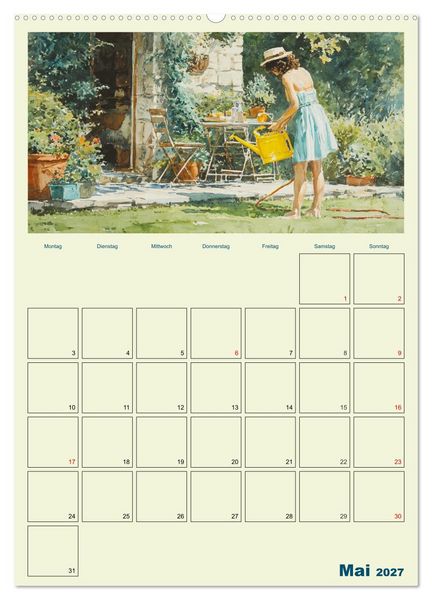 Produktbild: Frauen im Garten. Poesie im Aquarell-Stil (Wandkalender 2027 DIN A2 hoch), CALVENDO Monatskalender