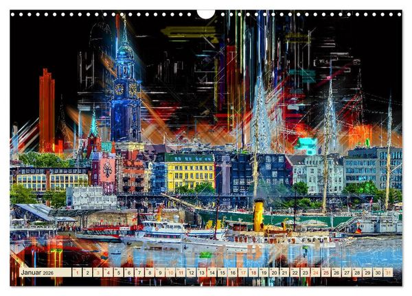 Produktbild: Hamburg abstrakt (Wandkalender 2026 DIN A3 quer), CALVENDO Monatskalender