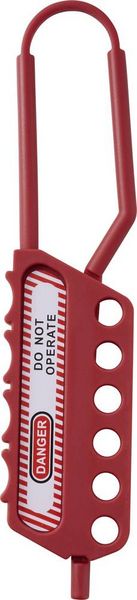 Produktbild: Sygonix SY-6872556 Sicherungshaspe 6-fach 193x42mm Kunststoff Polyamid Rot 1St.