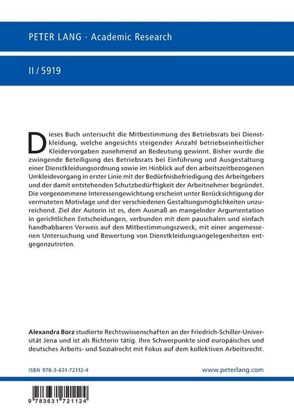 Produktbild: Die Mitbestimmung des Betriebsrats bei Dienstkleidung