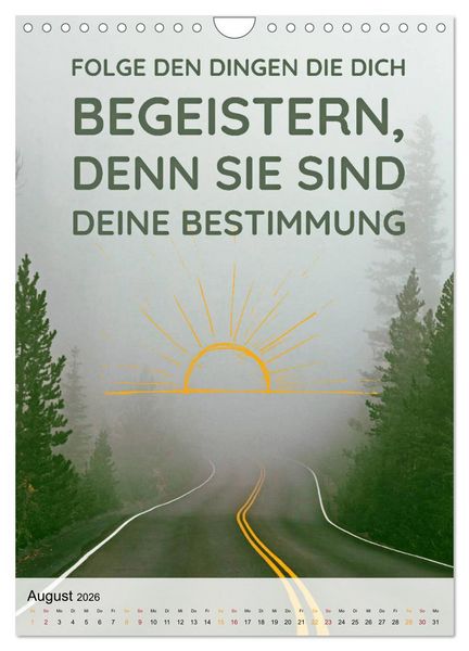 Produktbild: Dein monatlicher Motivationsschub: Das Leben wird nicht leichter, Du wirst nur st&auml;rker. (Wandkalender 2026 DIN A4 hoch), CALVENDO Monatskalender