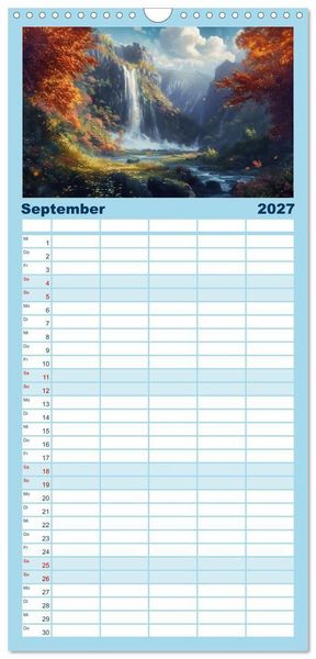 Produktbild: Familienplaner 2027 - Anime - Welten: Eine Reise durch vertr&auml;umte Welten mit 5 Spalten (Wandkalender, 21 x 45 cm) CALVENDO