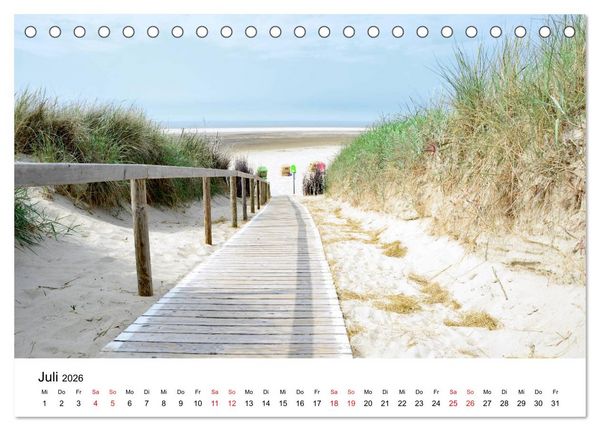 Produktbild: Langeoog - Sommer, Sonne, Strand (Tischkalender 2026 DIN A5 quer), CALVENDO Monatskalender