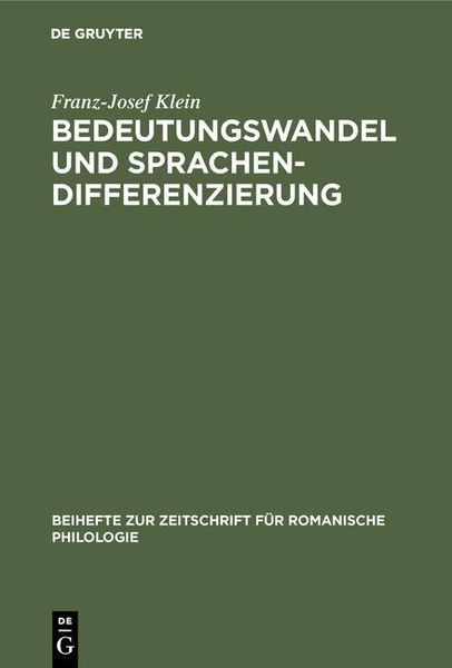 Produktbild: Bedeutungswandel und Sprachendifferenzierung