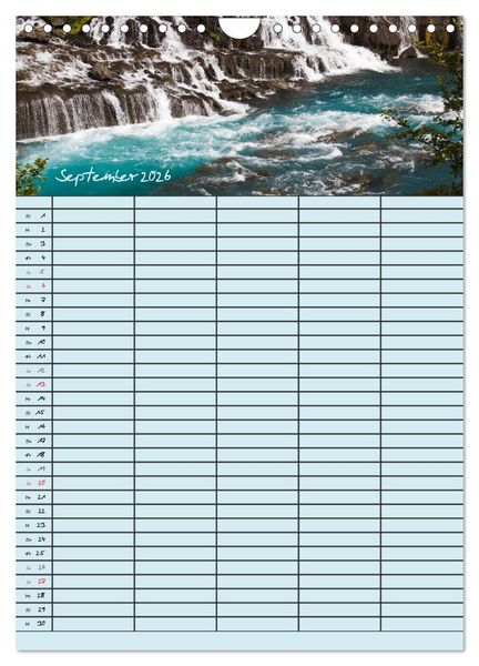 Produktbild: Island Familienplaner (Wandkalender 2026 DIN A4 hoch), CALVENDO Monatskalender
