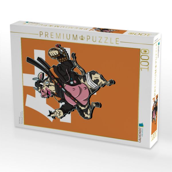 Produktbild: CALVENDO Puzzle Kuh Samurai | 1000 Teile Lege-Gr&ouml;&szlig;e 64x48cm Foto-Puzzle f&uuml;r gl&uuml;ckliche Stunden