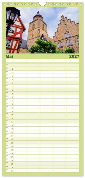 Produktbild: Familienplaner 2027 - Ein Blick auf Alsfeld mit 5 Spalten (Wandkalender, 21 x 45 cm) CALVENDO