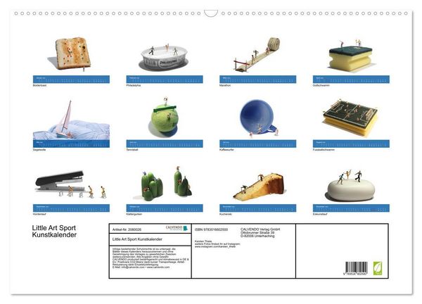 Produktbild: Little Art Sport Kunstkalender (Wandkalender 2026 DIN A2 quer), CALVENDO Monatskalender