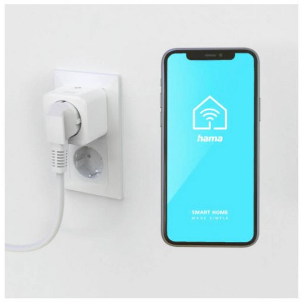 Produktbild: Hama Smarte WLAN-Steckdose, Matter, sprach- u. appgesteuert, nachr&uuml;stbar, 3.680W Steckdose