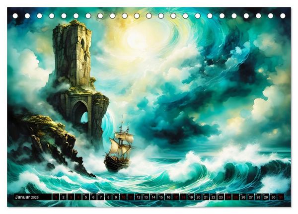 Produktbild: Zeitlose Zeugen der Meere (Tischkalender 2026 DIN A5 quer), CALVENDO Monatskalender