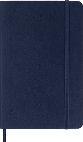 Produktbild: Moleskine 18 Monate Wochen Notizkalender 2025/2026, Pocket/A6, 1 Wo = 1 Seite, rechts linierte Seite, Weicher Einband, Saphir