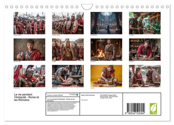 Produktbild: La vie pendant l'Antiquit&eacute; - Rome et les Romains (Calendrier mural 2026 DIN A4 vertical), CALVENDO calendrier mensuel