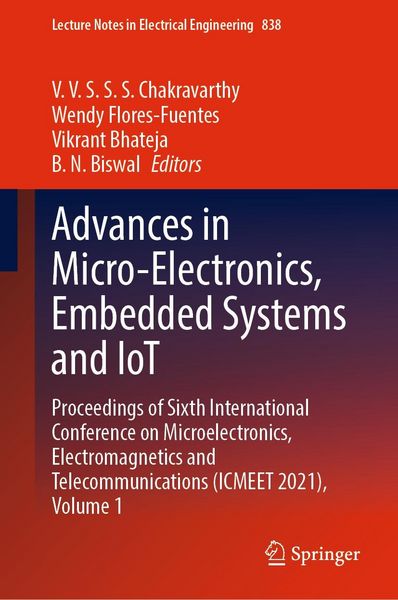 Produktbild: Advances in Micro-Electronics, Embedded Systems and IoT
