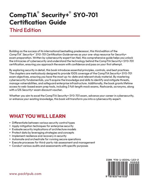 Produktbild: CompTIA&reg; Security+&reg; SY0-701 Certification Guide - Third Edition