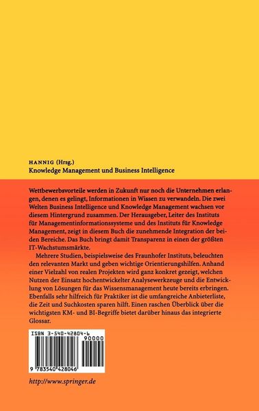 Produktbild: Knowledge Management und Business Intelligence