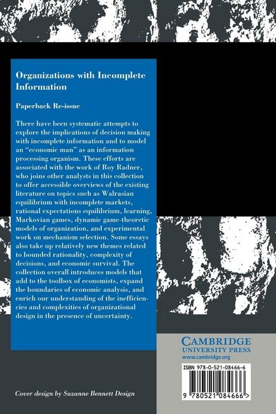 Produktbild: Organization with Incomplete Information