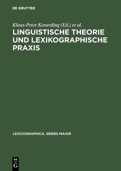 Produktbild: Linguistische Theorie und lexikographische Praxis