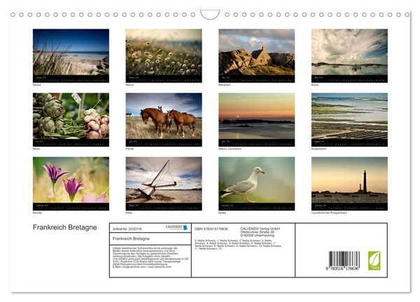 Produktbild: Frankreich Bretagne (Wandkalender 2026 DIN A3 quer), CALVENDO Monatskalender