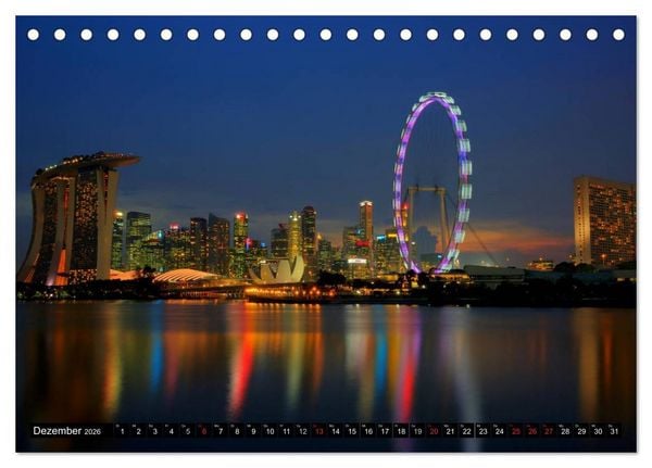 Produktbild: Singapur - Einzigartige Skylines (Tischkalender 2026 DIN A5 quer), CALVENDO Monatskalender