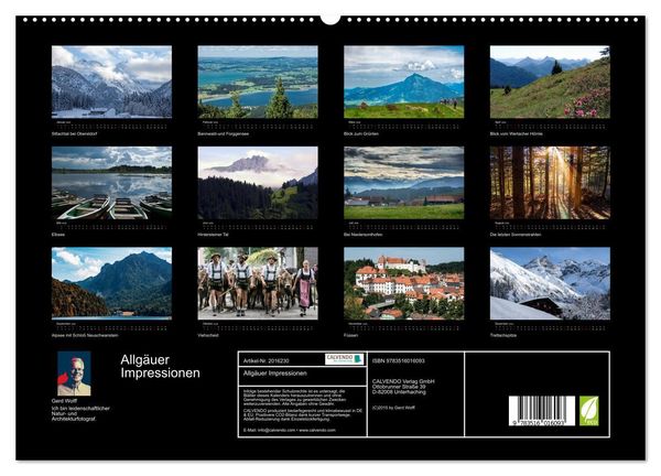 Produktbild: Allg&auml;uer Impressionen (hochwertiger Premium Wandkalender 2026 DIN A2 quer), Kunstdruck in Hochglanz
