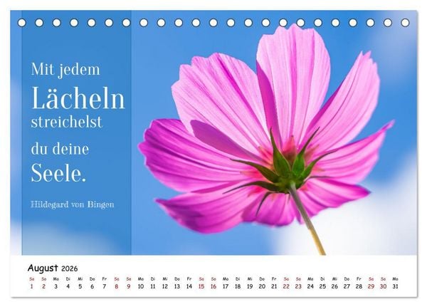 Produktbild: Lebensweisheiten, motivierende Spr&uuml;che und kluge Zitate mit Bildern der Natur (Tischkalender 2026 DIN A5 quer), CALVENDO Monatskalender
