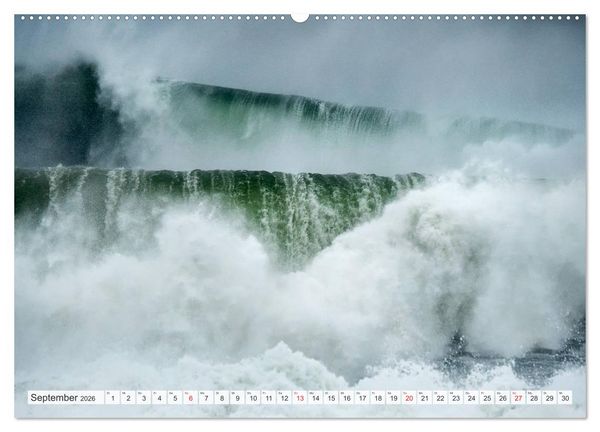 Produktbild: WASSERBERGE - Die Riesenwellen von Nazar&eacute; (hochwertiger Premium Wandkalender 2026 DIN A2 quer), Kunstdruck in Hochglanz