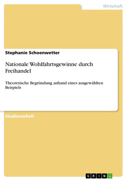 Produktbild: Nationale Wohlfahrtsgewinne durch Freihandel