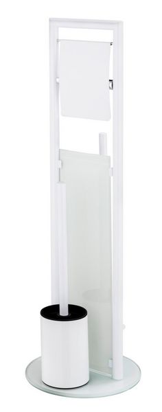 Produktbild: Stand WC-Garnitur Mod. Ravina Wei&szlig;, 3-in-1 Funktion mit Ersatzrollenhalter