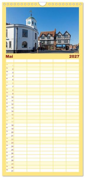 Produktbild: Familienplaner 2027 - Stratford upon Avon - Shakespeare-Stadt mit 5 Spalten (Wandkalender, 21 x 45 cm) CALVENDO