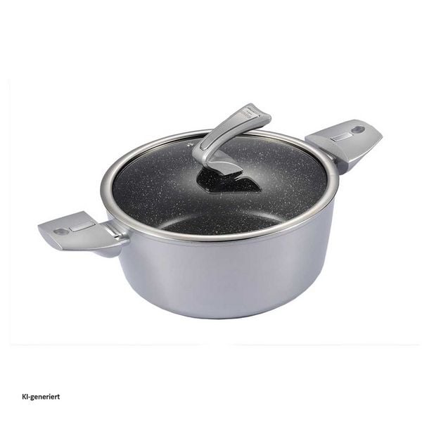 Produktbild: neuetischkultur Bratentopf mit Deckel Metallic Silber 24 cm