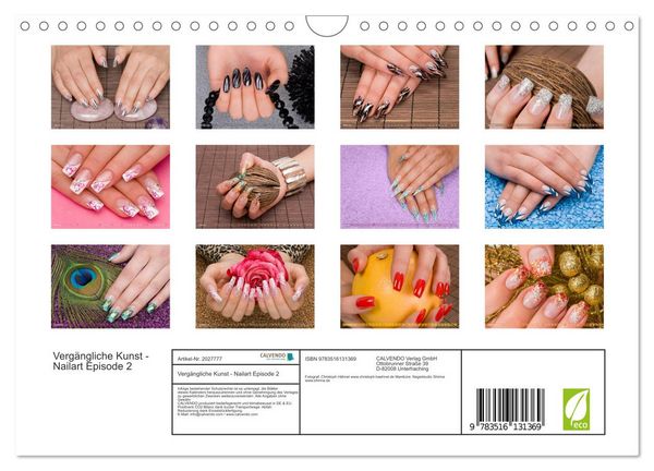 Produktbild: Verg&auml;ngliche Kunst - Nailart Episode 2 (Wandkalender 2026 DIN A4 quer), CALVENDO Monatskalender