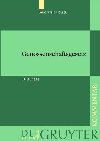 Produktbild: Lang/Weidm&uuml;ller. Genossenschaftsgesetz