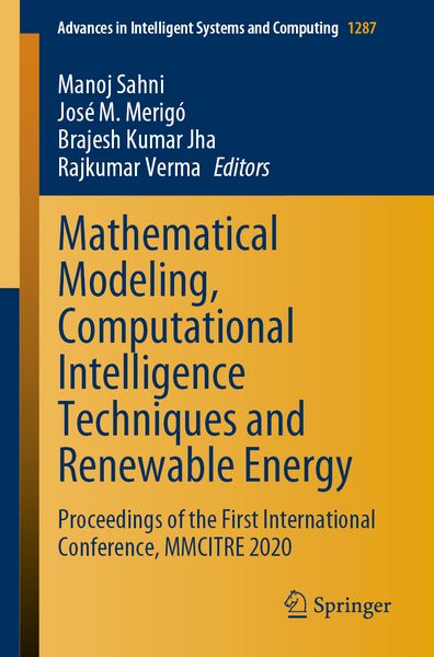 Produktbild: Mathematical Modeling, Computational Intelligence Techniques and Renewable Energy
