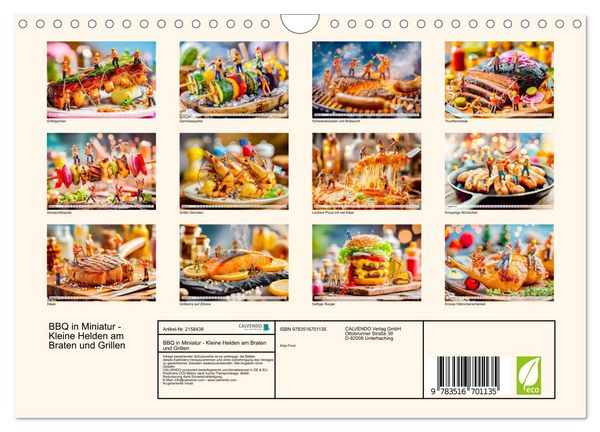 Produktbild: BBQ in Miniatur - Kleine Helden am Braten und Grillen (Wandkalender 2026 DIN A4 quer), CALVENDO Monatskalender