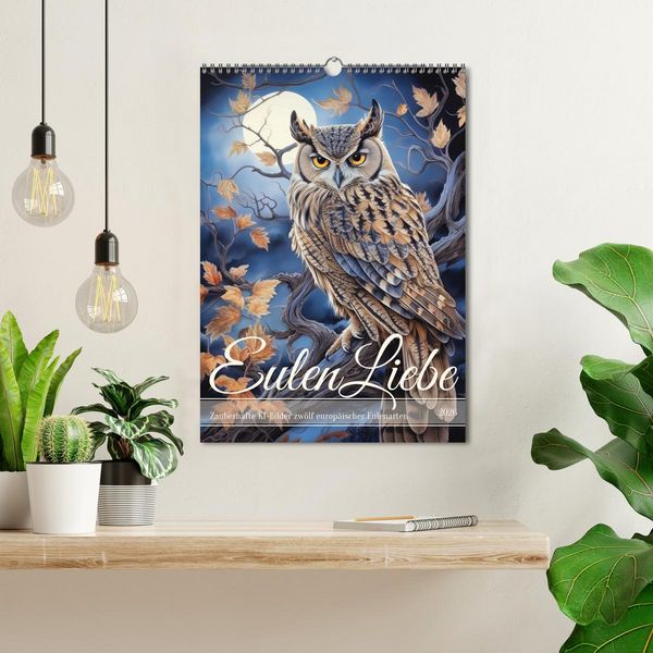 Produktbild: Eulenliebe (Wandkalender 2026 DIN A3 hoch), CALVENDO Monatskalender