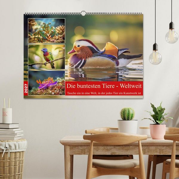 Produktbild: Die buntesten Tiere - Weltweit (Wandkalender 2027 DIN A2 quer), CALVENDO Monatskalender