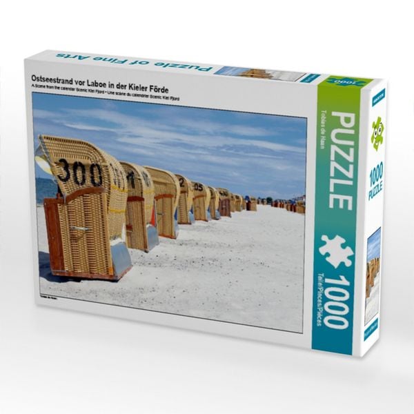 CALVENDO Puzzle Ostseestrand vor Laboe in der Kieler Förde | 1000 Teile Lege-Größe 64x48cm Foto-Puzzle für glückliche Stunden