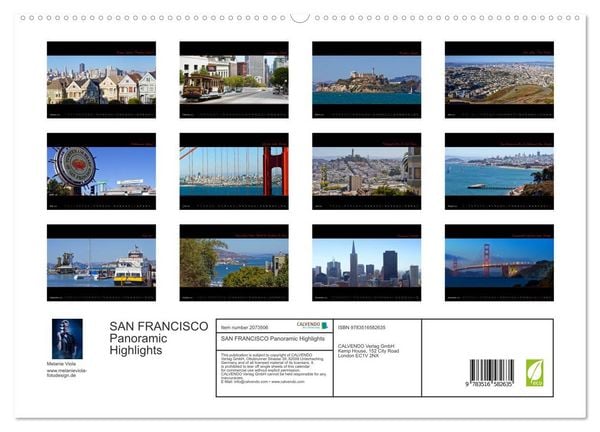 Produktbild: SAN FRANCISCO Panoramic Highlights (High Quality Premium Wall Calendar 2026 DIN A2 landscape),CALVENDO 12 Month Wall Calendar