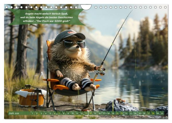 Produktbild: Der tierisch lustige Angler-Kalender (Wandkalender 2026 DIN A4 quer), CALVENDO Monatskalender