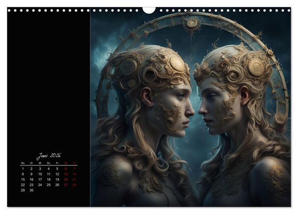 Produktbild: KI Tierkreiszeichen (Wandkalender 2026 DIN A3 quer), CALVENDO Monatskalender