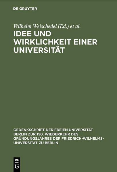 Produktbild: Idee und Wirklichkeit einer Universit&auml;t
