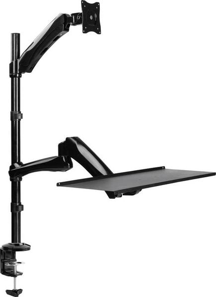 LogiLink Sit-Stand Workstation - Befestigungskit für Monitor / Tastatur (einstellbarer Arm)