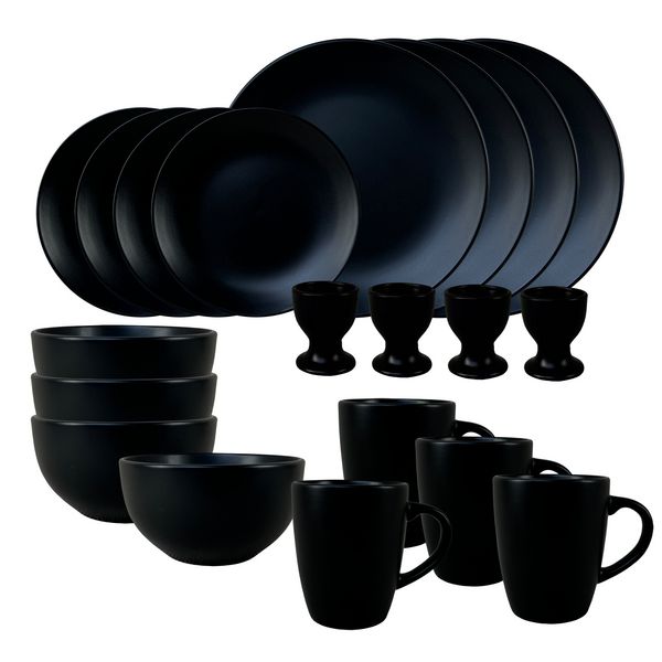 NTK-Collection Geschirrset 20-teilig Antonia schwarz Keramik