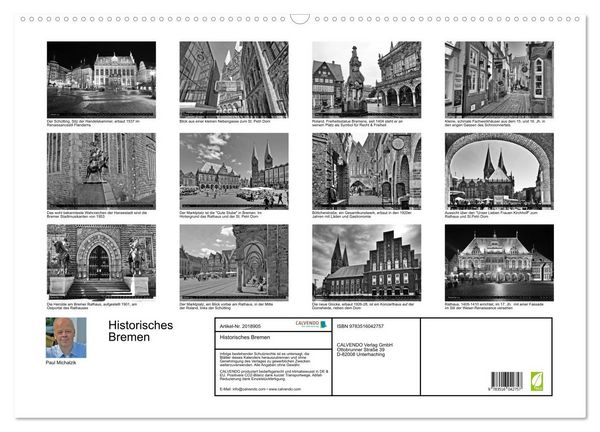 Produktbild: Historisches Bremen (Wandkalender 2026 DIN A2 quer), CALVENDO Monatskalender