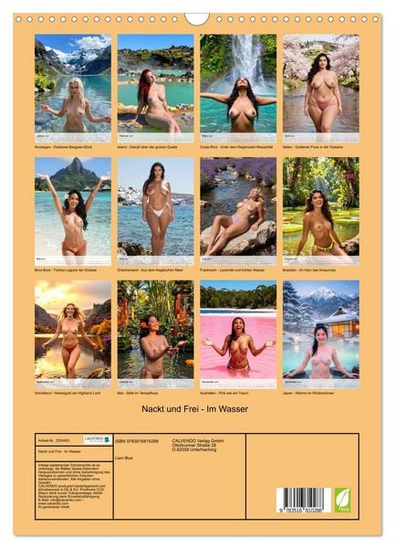 Produktbild: Nackt und Frei - Im Wasser (Wandkalender 2027 DIN A3 hoch), CALVENDO Monatskalender