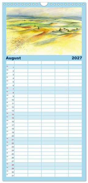 Produktbild: Familienplaner 2027 - Toskana Aquarelle mit 5 Spalten (Wandkalender, 21 x 45 cm) CALVENDO