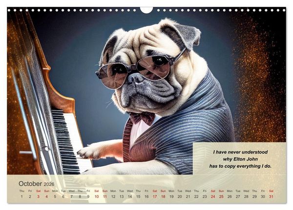 Produktbild: Great fun for pug lovers (Wall Calendar 2026 DIN A3 landscape), CALVENDO 12 Month Wall Calendar