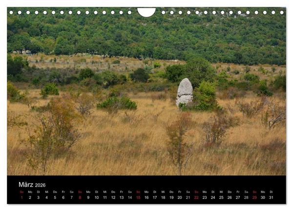 Produktbild: Frankreichs geheimnisvoller S&uuml;den - Dolmen und Menhire im Languedoc-Roussillon (Wandkalender 2026 DIN A4 quer), CALVENDO Monatskalender