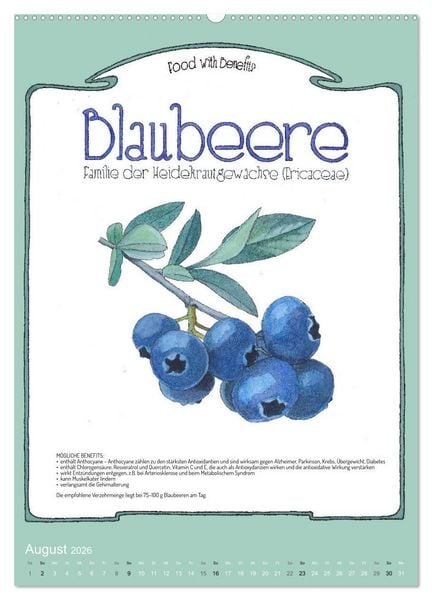 Produktbild: Food with Benefits (Wandkalender 2026 DIN A2 hoch), CALVENDO Monatskalender